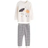 Next - Meisjes - Behaaglijke pyjama met Halloween-figuurtjes - Wit