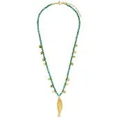 Lucardi Ketting goud / groen