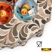 ANRO Tafelkleed Beige druppels Ovaal 240x140cm Rechte rand Afwasbaar Waterafstotend Binnen & Buiten