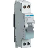 Hager LS-schakelaar, 1P+N, 6kA, C-10A, 1 module, 1 stuk.