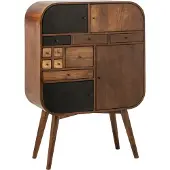 J-Line kast mangohout natuurlijk/zwart - 91 x 42 x 134 cm