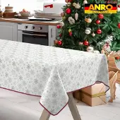 ANRO Tafelkleed Sneeuwvlokken Meerkleurig 350x140cm Met sierband Afwasbaar Waterafstotend