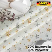 ANRO Tafelkleed Kerststerren Meerkleurig Ovaal 260x140cm Rechte rand Afwasbaar Waterafstotend