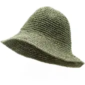 AW Gifts Nomad Sari Floppy Straw Sun Hat - Moss Green