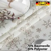 ANRO Tafelkleed Sneeuwvlokken Meerkleurig 180x140cm Rechte rand Afwasbaar Waterafstotend