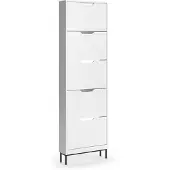 Vicco Schoenklaprek Luca, Wit, 59 x 192 cm met 5 kantelbare compartimenten