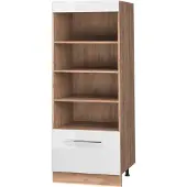 Vicco Keukenrek Fame-Line, Wit Hoogglans/Goudkleurig Eiken, 60 cm