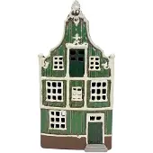 Clayre & Eef Waxinelichthouder Huis Groen Keramiek