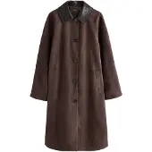 Next - Dames - Petite trenchcoat van imitatiesuède - Petite - Bruin