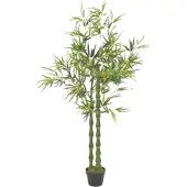 vidaXL Kunstplant met pot bamboe 160 cm groen