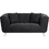 Beliani HABO - Tweezitsbank - Zwart - Polyester
