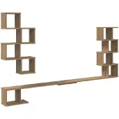 vidaXL Wandgemonteerd TV Rek Artisanaal eiken 200 x 15 x 94 cm