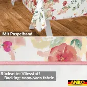 ANRO Tafelkleed Klaprozen Rood 240x140cm Met sierband Afwasbaar Waterafstotend Binnen & Buiten