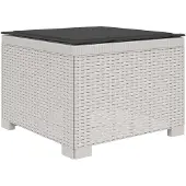 vidaXL Eén-zits Tuin Sofa met Kussen Rieten Look PP Wit