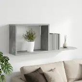 vidaXL Zwevende schappen Betongrijs 80 x 15 x 30 cm Bewerkt hout