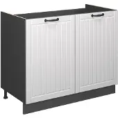 Vicco Wastafelkast Fame-Line, Wit Landhuis/Antraciet, 100 cm zonder werkblad