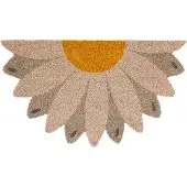 Famanu – Grappige kokos deurmat met antislip PVC, 70x40 cm, Daisy white