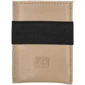 Double-D leren Creditcard houder etui - Pasjeshouder - Taupe