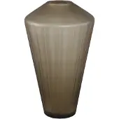 Ptmd Damiri Brown Glass Handcut Vase Lines L