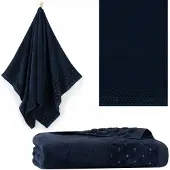 Zwoltex Oscar - Handdoek - 50x100 - Granat - Velours Borduur