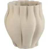 Ptmd Romen Beige Cement Wavy Ribbed Pot 3D Look XL