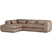 Woood Brenvo Hoekbank Links - Structure Velvet - Lichtbruin