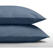 Zelesta Everyday Uni Kussensloop Set van 2 - Nachtblauw 80x80cm