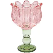 Clayre & Eef Waxinelichthouder Roze Glas