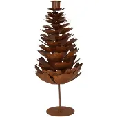 Clayre & Eef Kandelaar Kerstboom Bruin Metaal