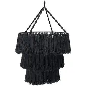 AW Gifts Zachte macramé kroonluchter - zwart