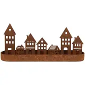 Clayre & Eef Waxinelichthouder Huis 30x8x13 cm Bruin Metaal