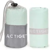 Springos Actiget Strandlaken | Badlaken | Sneldrogend | Strandhanddoek | Microvezel | 80 x 40 cm | Mint