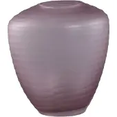 Ptmd Zalia Pink Oval Glass Handcut Striped Vase Low