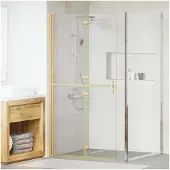 vidaXL Inloopdouche wand Goud 100 x 6,5 x 190 cm