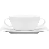 Lubiana Victoria Bouillonkom met schotel 300ml - Wit Porselein