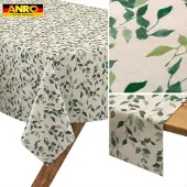 ANRO Tafelkleed Ranken Groen 240x140cm Rechte rand Afwasbaar Waterafstotend Binnen & Buiten