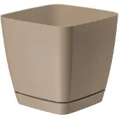 Form-Plastic Toscana Pot 13cm Cafe Latte - Vierkant met Schotel van