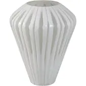 Ptmd Ireka White Handcut Solid Glass Angular Round M