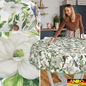 ANRO Tafelkleed Kolibrie Meerkleurig Rond Ø120cm Met sierband Afwasbaar Waterafstotend