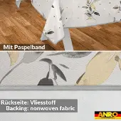 ANRO Tafelkleed Zilverblad Grijs 160x140cm Met sierband Afwasbaar Waterafstotend Binnen & Buiten
