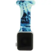 123Watches verpleeg bandje - siliconen - gevlekt blauw - 44 · 45 · 46 & 49 mm - Geschikt voor Apple Watch series 1/2/3/4/5/6/7/8/9/10/11/12/SE/SE2/SE3/Ultra/Ultra 2/Ultra 3/Ultra 4