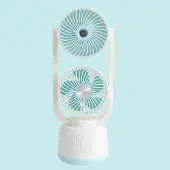 LONGZIMING -USB Ventilator-Bureauventilator-Luchtkoeler-3 Snelheden-Sproeifunctie-ABS-Koelend路Oplaadbaar En Compact-1 Stuk