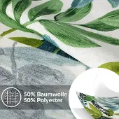 ANRO Tafelkleed Tropische bladeren Groen Ovaal 200x140cm Met sierband Afwasbaar Waterafstotend
