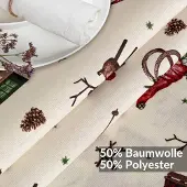 ANRO Tafelkleed Kerstkabouter Rood Ovaal 200x140cm Rechte rand Afwasbaar Waterafstotend