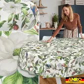 ANRO Tafelkleed Kolibrie Meerkleurig Ovaal 320x140cm Met sierband Afwasbaar Waterafstotend