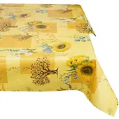 ANRO Tafelkleed Zonnebloemen Meerkleurig Ovaal 160x140cm Rechte rand Afwasbaar Waterafstotend