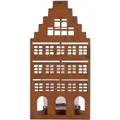 Clayre & Eef Waxinelichthouder Huis 8x8x15 cm Bruin Metaal