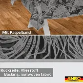 ANRO Tafelkleed Nachttropisch Grijs 160x120cm Met sierband Afwasbaar Waterafstotend Binnen & Buiten