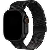 123Watches bandje Dominus - milanese - zwart titanium - 44 · 45 · 46 & 49 mm - Geschikt voor Apple Watch series 1/2/3/4/5/6/7/8/9/10/11/12/SE/SE2/SE3/Ultra/Ultra 2/Ultra 3/Ultra 4