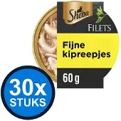 Sheba 30x - Filets Kipreepjes - Kattenvoer Natvoer - 60g